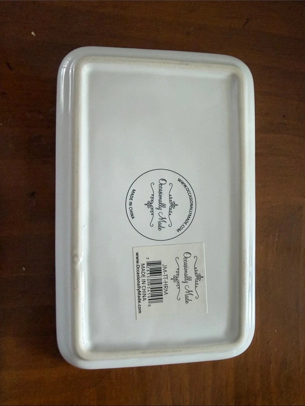 Occasionally Made Ceramic Trinket Tray with Rose Gold Script Harmony Gift Bride